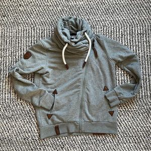 Naketano Jan Mopila asymmetric zip grey green M